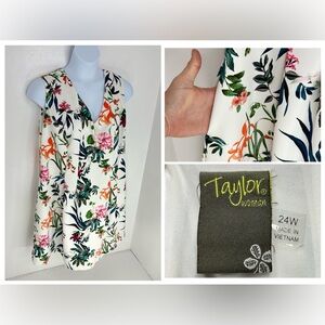 Taylor Woman 24W Floral Fit & Flare Dress Floral‎ Pockets Cocktail Party Wedding